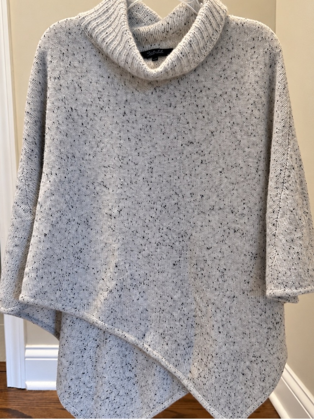 Saks Fifth Avenue Cashmere Speckled Cowl Neck Poncho Sweater XS